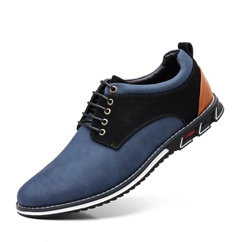Mens Dress Sneakers Wide Comfortable Casual Dress Shoes Oxford Lace-up Business Casual Walking Dress Shoes for Men