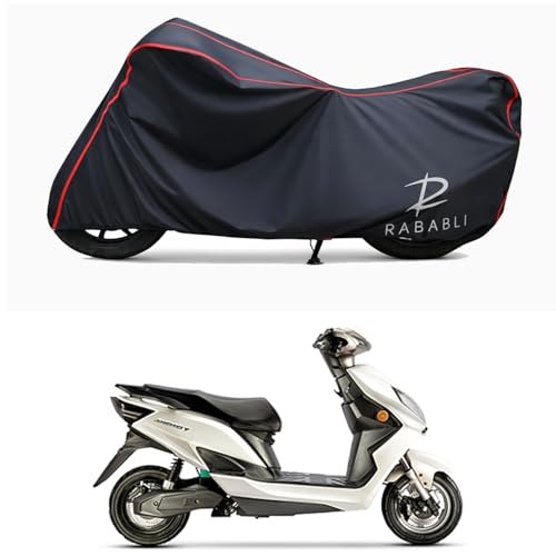 Image of Waterproof Bike Body Cover Compatible for | Evolet Derby Classic | Taffeta Fabric, Red Piping Design, Bottom Elastic Fit | Dustproof, Sun UV & Rain Protection for All Bikes