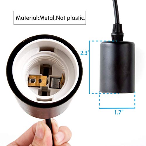 Lámpara colgante vintage E27 ajustable con 6 luces de techo retro 8