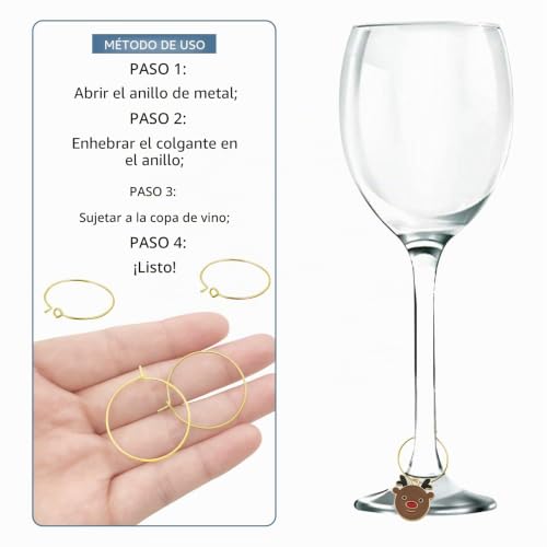 Suministros de regalo para fiestas: 30 dijes de copa de vino de aleación navideña 5
