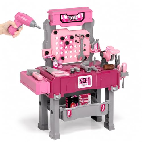 Pink Kids Tool Bench for Girls