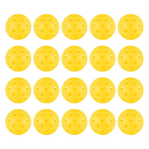 20pcs Pickleball Balls,40 Holes Outdoor Pickleball Balls with Mesh Bag,8mm Precision Drilled-Spaced Pickle ball Set-Professional Plastic Ball for Pickleballs Paddles&Indoor or Outdoor Sport Court(Ye