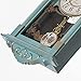 Clockswise Vintage Grandfather-Style Wall Clock with Wood-Effect Plastic Pendulum Battery-Operated for Home Decor Living Room Home Office Kitchen or Dining Room (Blue, 16 Inch)