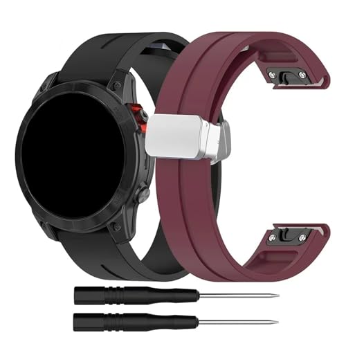 Bracelet silicone Garmin Fenix 7 6X Pro Forerunner 965 boucle