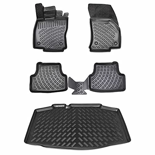 ELMASLINE 3D Gummimatten & Kofferraumwanne Set für SEAT Ibiza 5 (V) ab 2017 (Vertiefter Standard Ladeboden) Passt Nicht in variablen Ladeboden | Antirutsch mit hohem 5cm Rand ELMASLINE 3D Gummimatten & Kofferraumwanne Set für SEAT Ibiza 5 (V) ab 2017 (Vertiefter Standard Ladeboden) Passt Nicht in variablen Ladeboden | Antirutsch mit hohem 5cm Rand