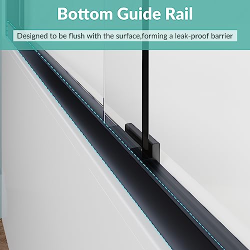 Elegant Sliding Shower Door 60" W X 72" H,Adjustable Framed Shower Door With 1/4 In. Tempered Glass,60-Inch Bypass Shower Door,Satin Black #TOP5