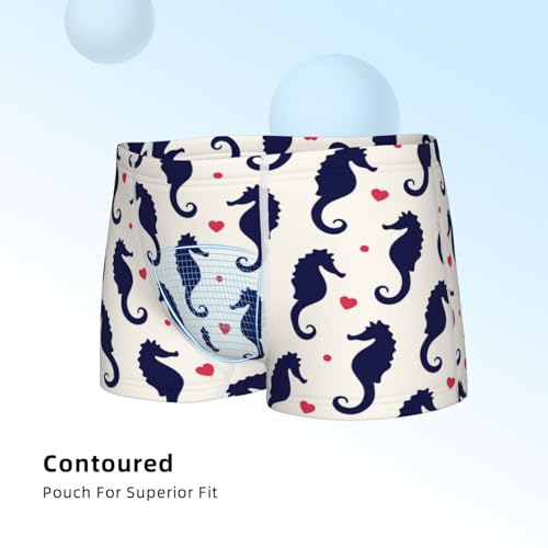 Boys' Cotton Boxer Brief Soft Underwear-Seahorses And Hearts4