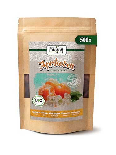 Biojoy Albaricoques secos Ecológicos (500 g), sin azúcar añadido y sin azufre