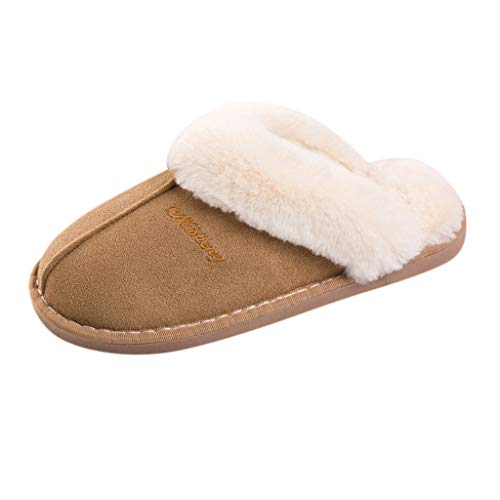 Susenstone Pantoufles Femme Hiver Chaud Confort Chaussons Ado Fille Fourré En Coton Pas Cher Chaussures En Laine Comme Doublure Chausson