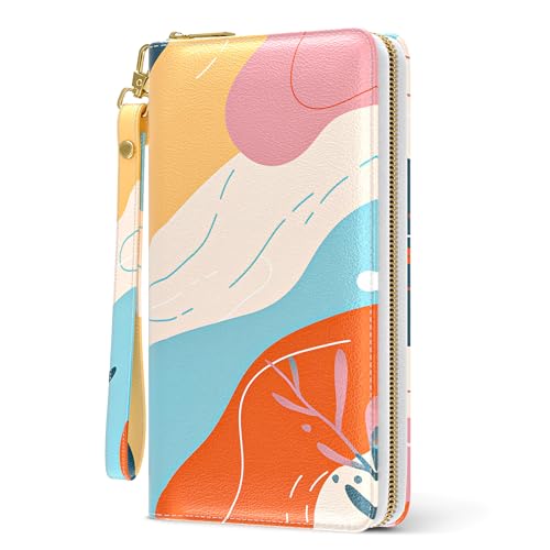 Image of Aiawoxc Womens Wallet, RFID Wristlet Wallets for Women, Ladies Clutch Purses, Large Travel Card Holder with Phone Holder | RFID