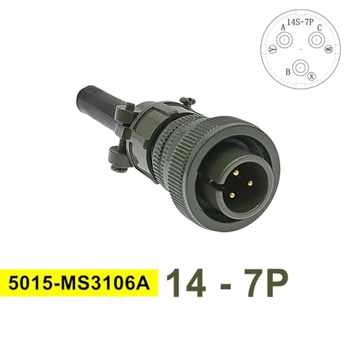 Conector MIL-C 5015 MS3102A de 14S-7 clavijas y base circular en aluminio 2