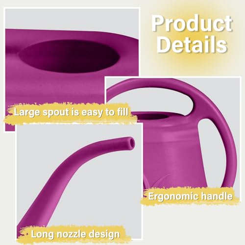 Image of Watering Can - for Home Plant Garden - 1 /2 Gallon - Rose Red