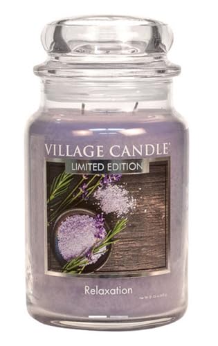 Village Candle - Bougie parfumée - Relaxation - SPA - Tradition Jar - Bougie 2 mèches - 602 g - Large Relaxation - SPA