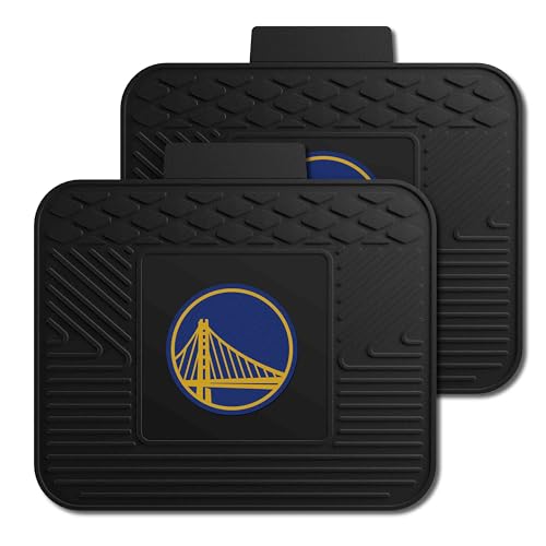 FANMATS - 12371 NBA Golden State Warriors Vinyl 2-Pack Utility Mats , Black , 14
