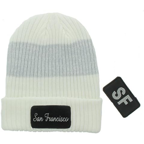JFH Thick Warm Star/LA Sewn Patch Long Beanie (White 2) Cover