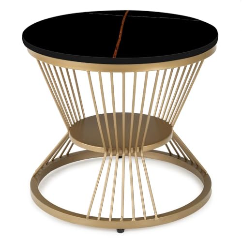 Image of Wakefit Mocha Coffee Table I Marble Finish I Vitrified Tile Top I St. Laurent