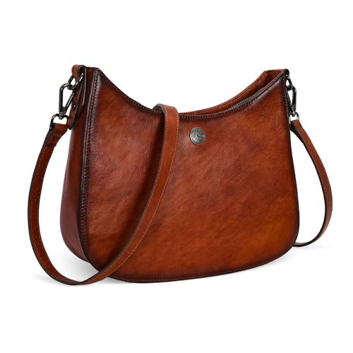 Iswee Shoulder Crescent Bag Crossbody Genuine Leather Purses for Women Handbags Trendy Satchel Designer Half Moon Pocketbooks