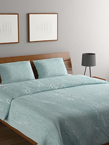 Image of Raymond Home Blue Cotton Viscose Blend King Bed Cover
