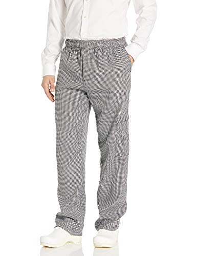 Chef Code Men's Black and White Check Cargo Chef Pant