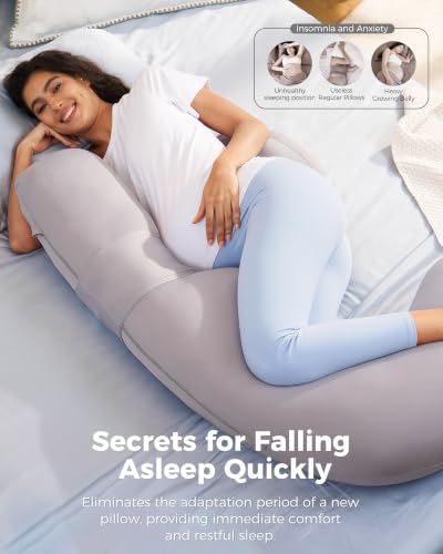 Image of Momcozy Original F Shaped Pregnancy Pillow with Adjustable Wedge Pillow