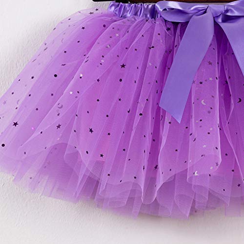 Balé infantil tule festa lantejoulas grampo de cabelo dança meninas fantasia emenda saia + laço estr