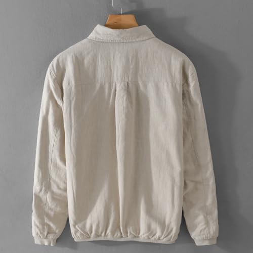 Men's Ramie Cotton Jackets Fashion Casual Comfortable Two-layer With Pockets Jacket For Men4