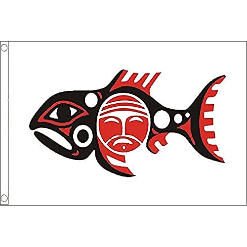 AZ FLAG, Chinook Indian Nation Flag, 3x5 Ft, 100D Polyester Chinookan Peoples Banner with Two Metal Grommets, Fade Resistant