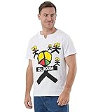 Mens Boys Perfect Cosplay OLODUM Beat It Piano Peace Anti War T- Shirts(White-1,Large)