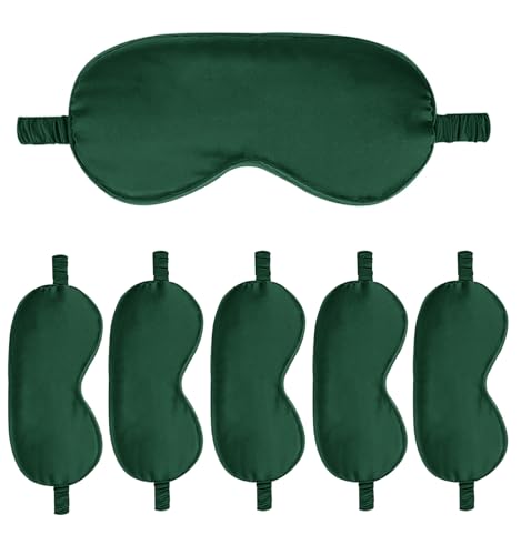 6PACK Silk Sleep Mask Satin Eye Masks Blackout Silky Eyeshade Cover Soft Blindfold Eyeshades for Women Sleeping Travel Gift