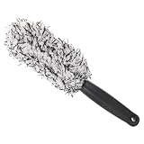 UTHCLO 車用ディテール洗車ブラシ 軽量エルゴ ックハンドル付きヤリムクリーナー 柔らかいプラスチック ロング毛でホイール洗浄に ポータ