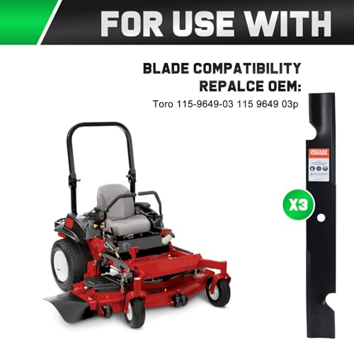 Image of Grasscool 115-9649-03 105-7718-03 Mower Blades Compatible with Toro Titan Timecutter Z Master Max ZX HD 6020 6050 6000 6030 6080 60 inch Zero Turn Mower Replace 115 9649 03p 133-2127