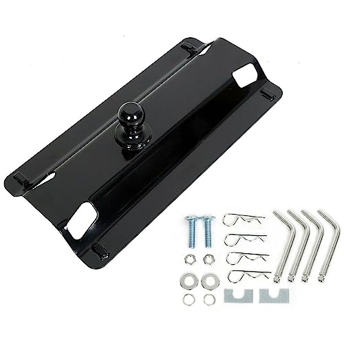 BURANIFUSION Fifth 5Th Wheel Trailer Hitch Mounting Kit Steel Rear Bike0241 for Toyota,for GMC,for Ford,for Dodge,for Chevy L 25 (in) * W 12-1/4 (in)-Size Black Fixed Ball Mount WEF0916