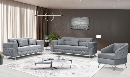 Parma Luxurious Modern Arabian Opulence Sofa Bed Available in 3+2+1 Seater and In 3 Color (Grey, 3+2+1 Seater) Parma Luxurious Modern Arabian Opulence Sofa Bed Available in 3+2+1 Seater and In 3 Color (Grey, 3+2+1 Seater)