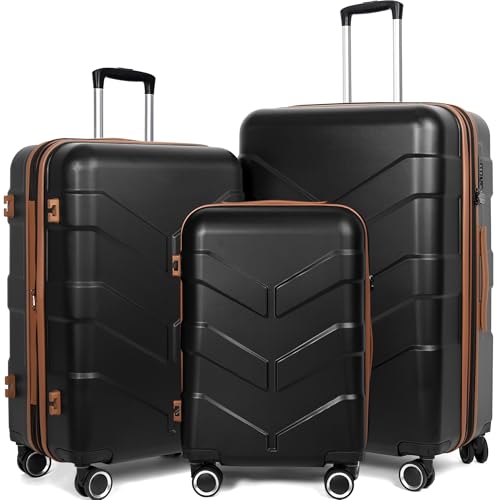 TILYMOL Luggage Sets 3 Piece with Spinner Wheel, Hardside Suitcase