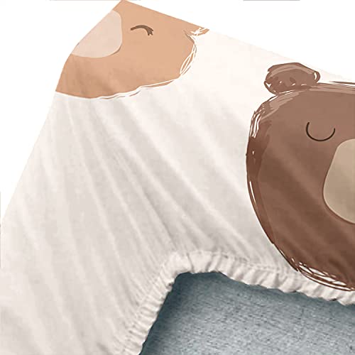 Cvhouse Kawaii Bed Sheets Sets Twin Size,Cartoon Cute Bear Bedding Sets For Girls Kids Teens,Cute Bear Fitted Sheet Sets,1 Flat Sheet & 1 Fitted Sheet With 2 Pillow Cases - 4 Pieces #TOP4