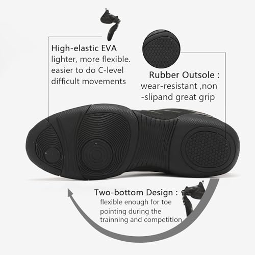 Girls Black Cheer Shoes Lightweight Cheerleading Shoes Youth Cheer Competition Sneakers Athletic Training Dance Tennis Walking Shoes Size Little Kid 13 to Women Size 104