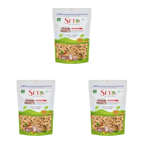 Image of SFT Pure Walnuts /Akhrot California, 1 Kg, Crunchy Nuts, Rich in Dietary Fibre, Protein & Magnesium (Pack of 3)