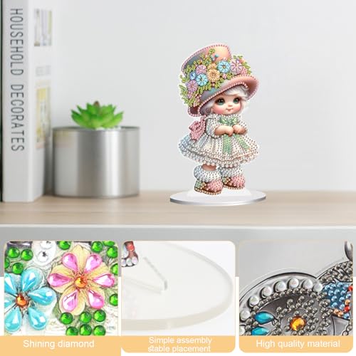 JISHSHAY Diamond Art Desk Ornaments Diamond Painting Desktop Decoration Gem Art Table Top Decorations Gem Painting Table Ornaments Mosaic Kits for Adults Desk Top Kits with Special Drills Fairy Elf - Image 4