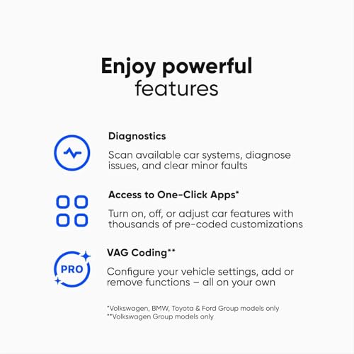 Image of OBDeleven 3 OBD II Diagnostic Scanner for VW, Audi, Seat, Cupra, Skoda, BMW, Mini - Bluetooth Device, Android & iOS Compatible (Device + Pro Plan)