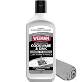 Weiman Stainless Steel Sink and Cookware Cleaner and Polish with Microfiber Cloth - 8 Ounce