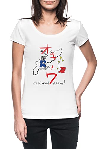Luxogo Kill Bill Okinawa Japan Femme Blanc T-Shirt Manches Cortes Women's White T-Shirt M