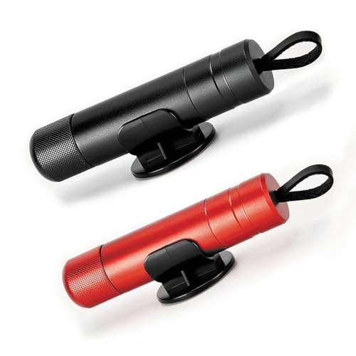 ACEBON 2-in-1 Nothammer für Auto, Gurtschneider & Notfallhammer, Notfallhammer Auto mit Gurtschneider, Car Emergency Escape Tool (Schwarz & Rot)
