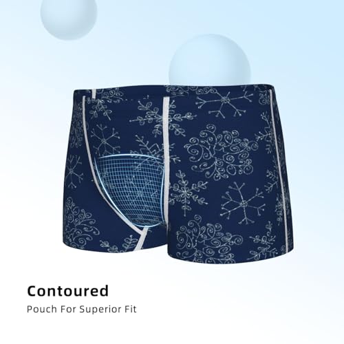 Boys' Cotton Boxer Brief Soft Underwear-Snowflake Dark Blue4
