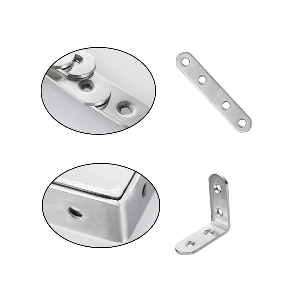 Produktbild von 50x Eckhalterblock Aus Kunststoff & Metall, 45° Winkel, 15x13x9,3 Mm, Inkl. Schrauben – Für Möbel, Schränke & Rückwände