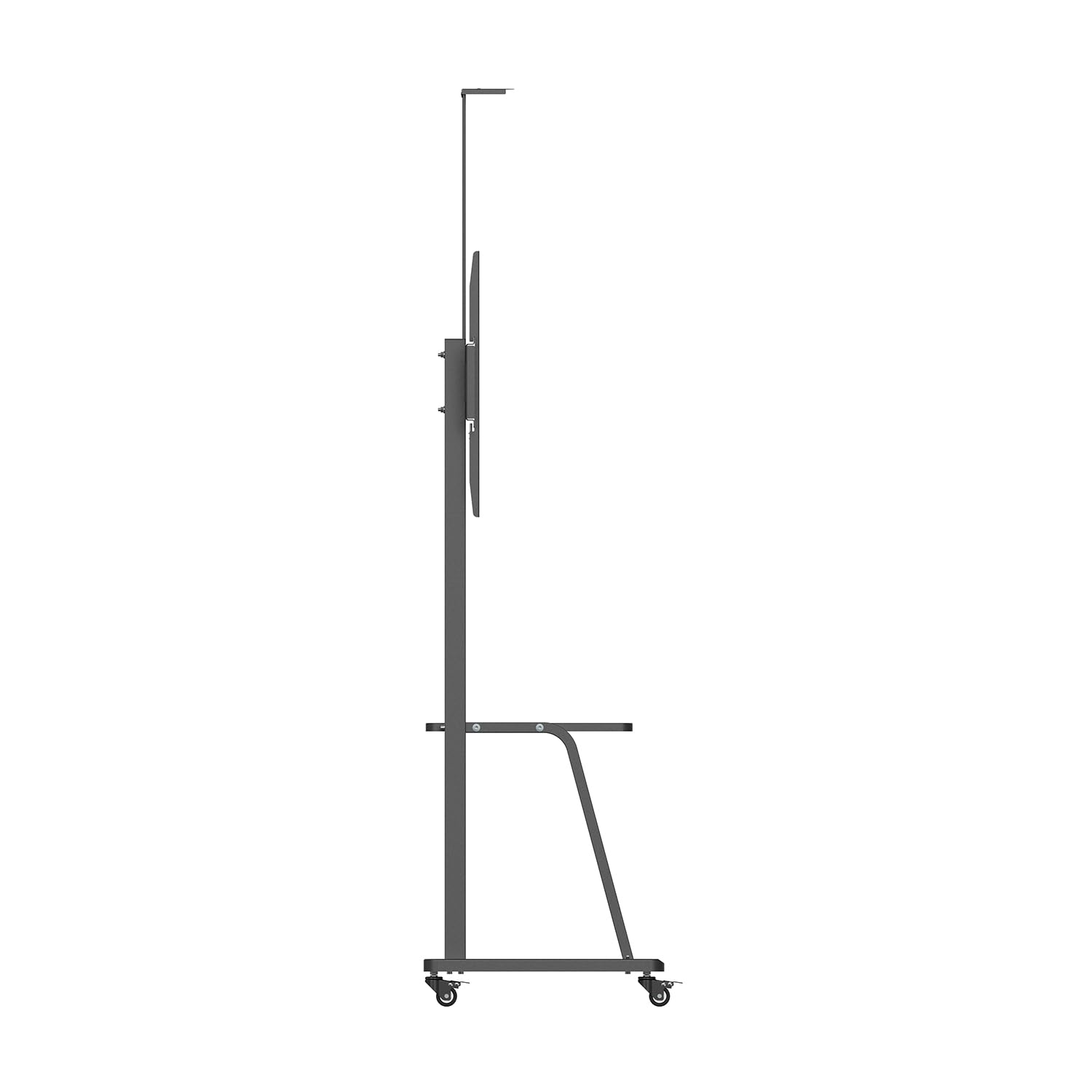 AISENS - FT100E-135 - Soporte de Suelo Eco con Rueda, Bandeja para DVD y Soporte de Cámara para Monitor/TV 150Kg de 37-100, Negro