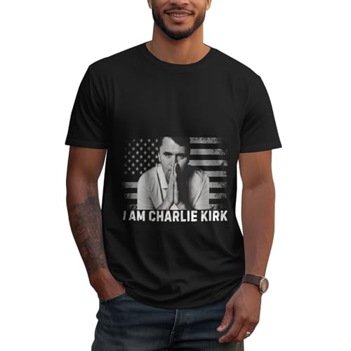 I Am Charlie Kirk Vintage T-Shirt - Classic Fit, Crew Neck, Adultblack