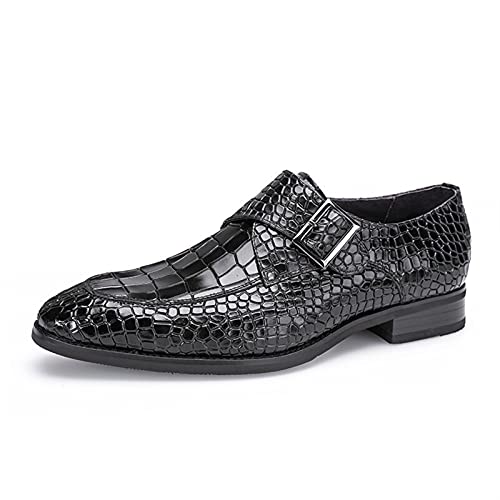 Zapatos formales monk strap en cuero bruñido con acabado de lujo para hombre