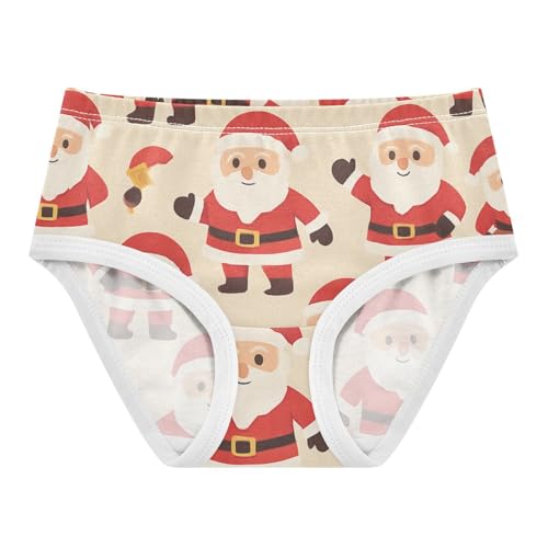 Santa Pattern Girls' Panties Comfort Underwear for Girls in Sizes 2T,3T, 4T, 5T, 6Y and 8Y