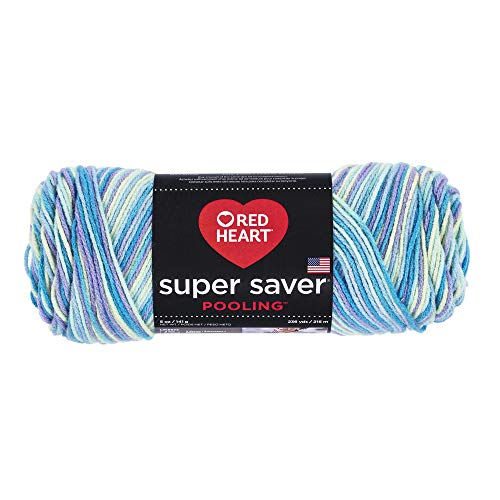 Image of RED HEART Super Saver Yarn, Pooling - Stillwater, 9.5 x 3.5 x 3.5