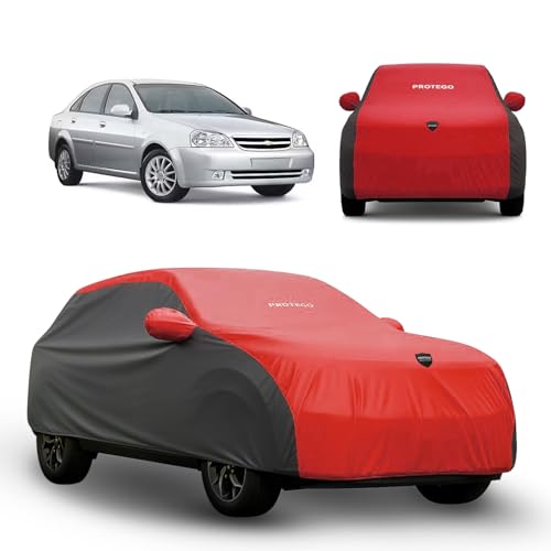 Image of PROTEGO Prime Series India's 1st Anti-Tear Car Cover for Chevrolet Optra | Heavy Duty, Custom Fit, All Weather Protection | 100% Waterproof, Windproof & Hail Resistant | 2 Year Warranty | Red + Black